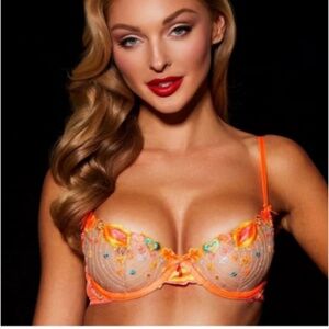 [SHIPS APRIL] Honey Birdette Dixie Bra - Electric Orange